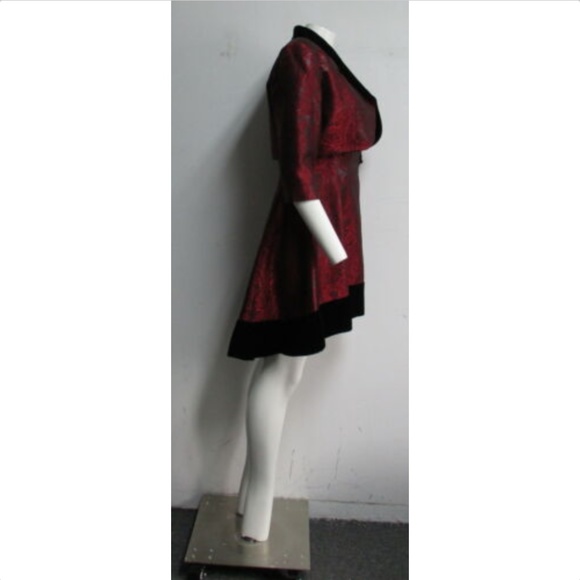 JACQUES FATH Black/Red brocade dress suit - Picture 4 of 8